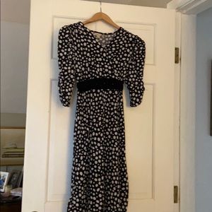 vintage polkadotted black and white tea dress